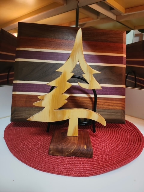 Handcrafted wooden Christmas tree — a Knight Woodworks holiday piece